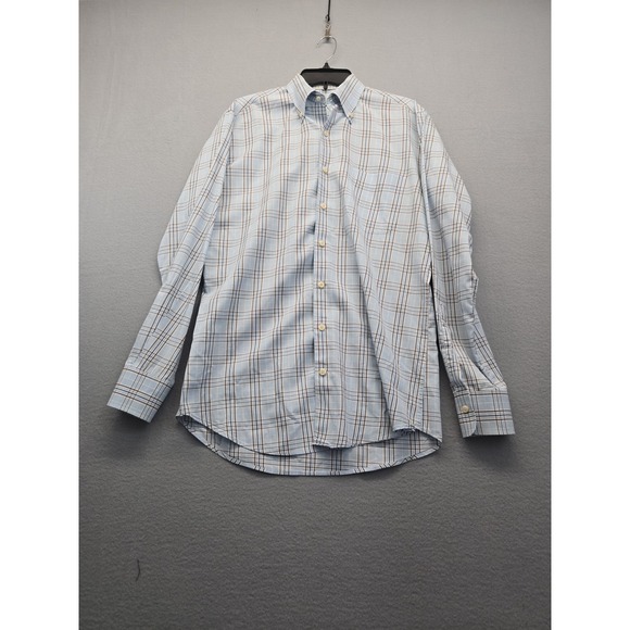 Peter Millar Shirt Mens Medium Long Sleeve Button Up Lightweight Plaid Casual - Picture 2 of 8